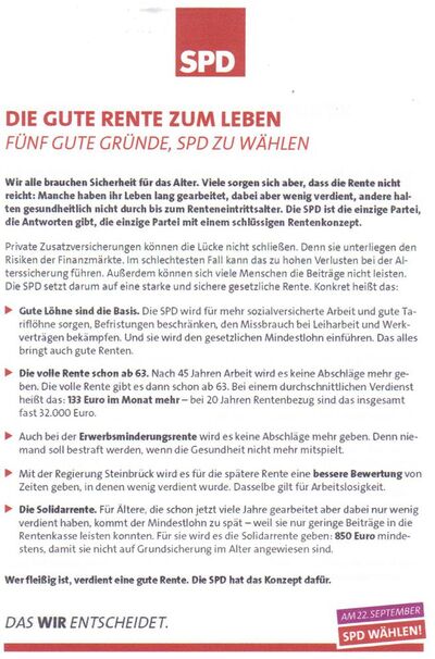 Am 22. September - SPD wählen