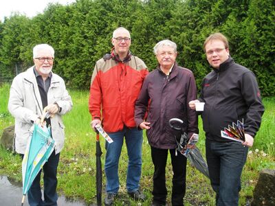 An der Strecke, Helmut Sippel, Uwe Jäger, Dieter Birkelbach und Timon Gremmels MdL