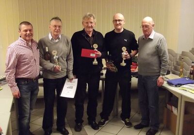 (v.li.) Norbert Thiele, Klaus Arndt, Karlfried Gorrenz, Christian Gerlach u. Willi Barbian
