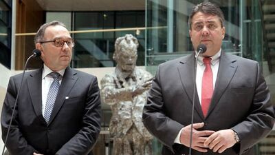 Parteichef Sigmar Gabriel und NRW-Finanzminister Norbert Walte-Borjans