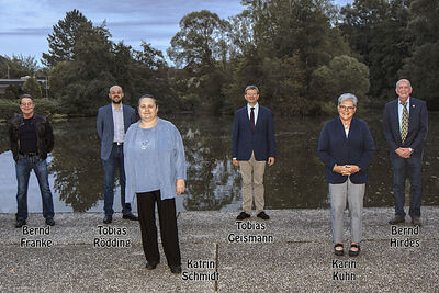 Die Nominierten (v.l.n.r.): B. Franke, T. Rödding, K. Schmidt, T. Geismann, K. Kuhn u. B. Hirdes